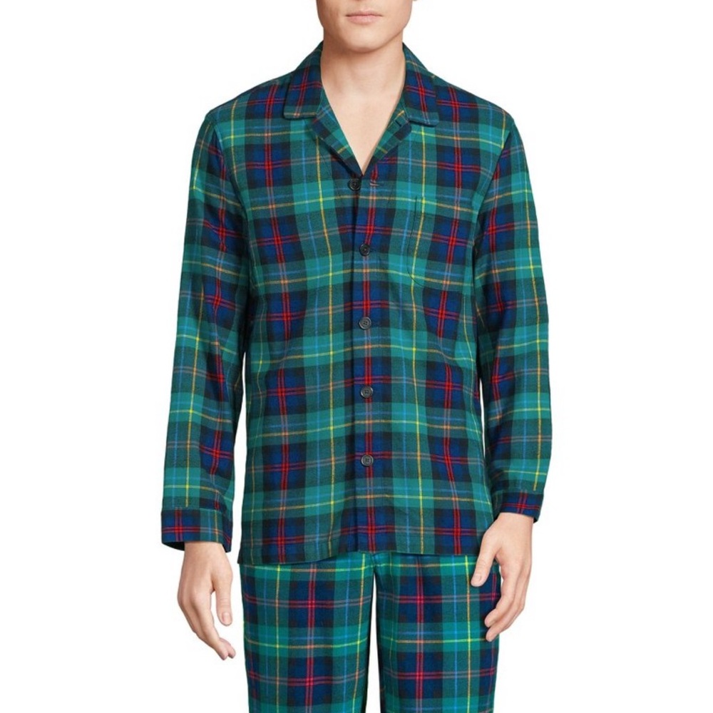 Lands End Men’s Flannel Pajamas Shirt and Pants Sz. L